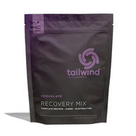 Recovery Mix 20-Serving Bag by Tailwind in dark brown with purple text, protein and electrolyte mix for post-run recovery and nutrition