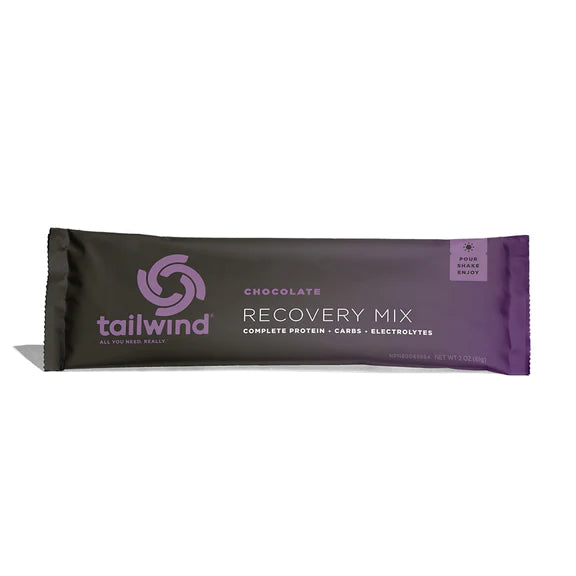 Recovery Mix 20-Serving Bag by Tailwind in brown and purple with protein, carbs, and electrolytes for optimal post-workout recovery