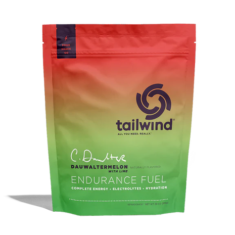 Endurance Fuel Non-Caffeinated 30-Serving Bag by Tailwind in green and orange, hydration and electrolyte mix for running and energy
