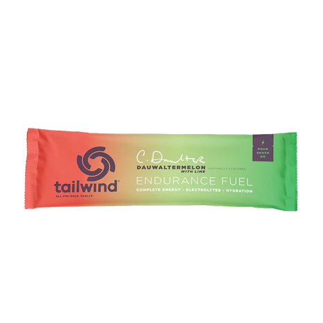 Endurance Fuel Non-Caffeinated Singles by Tailwind in orange and green, hydration and electrolyte mix for running and outdoor nutrition