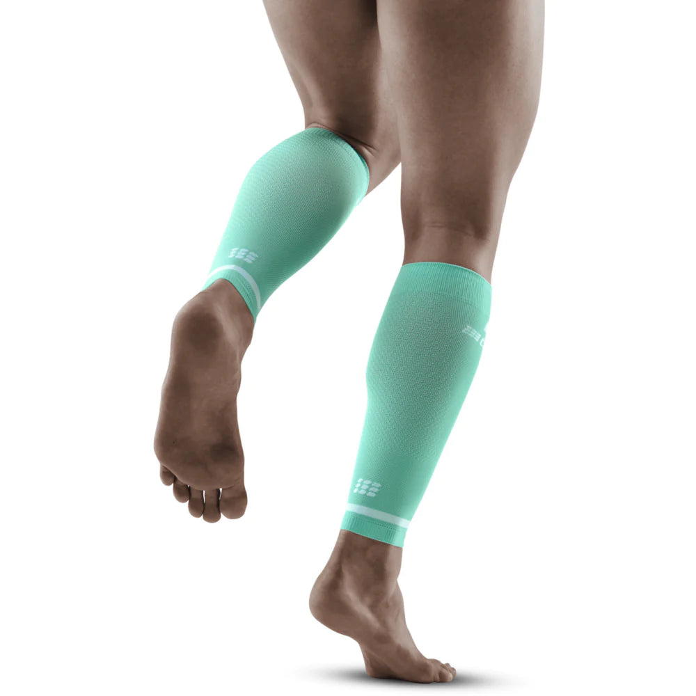 Run Compression 4.0 Calf Sleeves - Women by CEP Sports in mint green with medi compression for muscle stabilization and vibration reduction during running