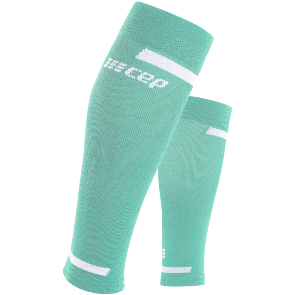 Run Compression 4.0 Calf Sleeves - Women by CEP Sports in turquoise with medi compression for calf stabilization and muscle vibration reduction