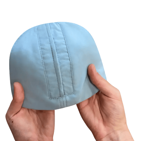 Performance 2.0 Ponytail Cap by Top Knot in light blue, designed for comfort and hair-friendly fit for active women in Canada