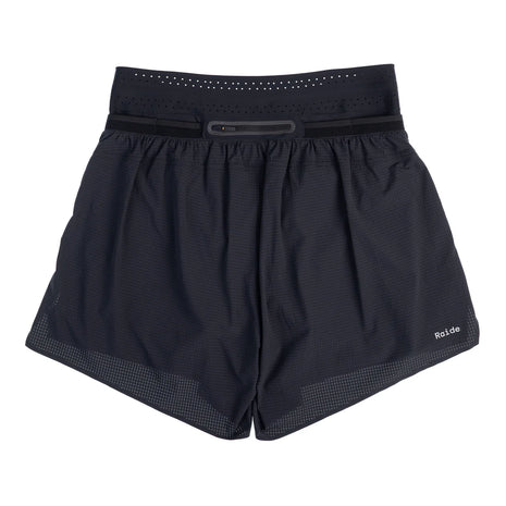 Trail Tech Short - Men by Raide Research in black, lightweight running shorts with hydration and nutrition carrying for outdoor running