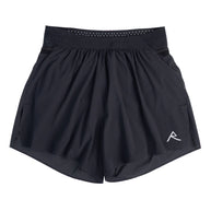 Trail Tech Short - Men by Raide Research in black, lightweight running shorts with biomechanical storage for hydration and nutrition on the trail