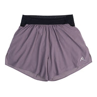 Trail Tech Short - Men by Raide Research in muted purple with black waistband, designed for running with built-in hydration and nutrition storage
