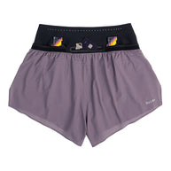 Trail Tech Short - Women by Raide Research in purple and black with hydration and nutrition pockets for hands-free running and training
