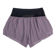 Trail Tech Short - Women by Raide Research in lavender and black with hydration pockets, lightweight for running and outdoor use