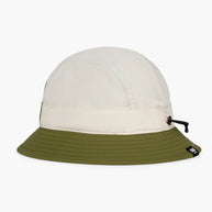 GOBucket-Comp-Athletics by Ciele in white beige and olive green lightweight breathable bucket hat ideal for running and outdoor activities in Canada