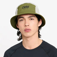GOBucket-Comp-Athletics by Ciele in olive and beige, lightweight bucket hat with reworked fabrics for running and outdoor use in Canada