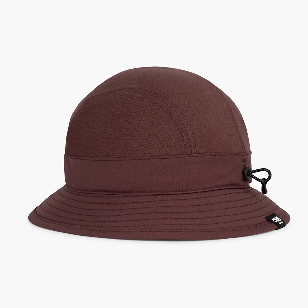 GOBucket-Comp-Athletics by Ciele in dark brown, lightweight bucket hat with reworked fabric, ideal for running and outdoor use in Canada