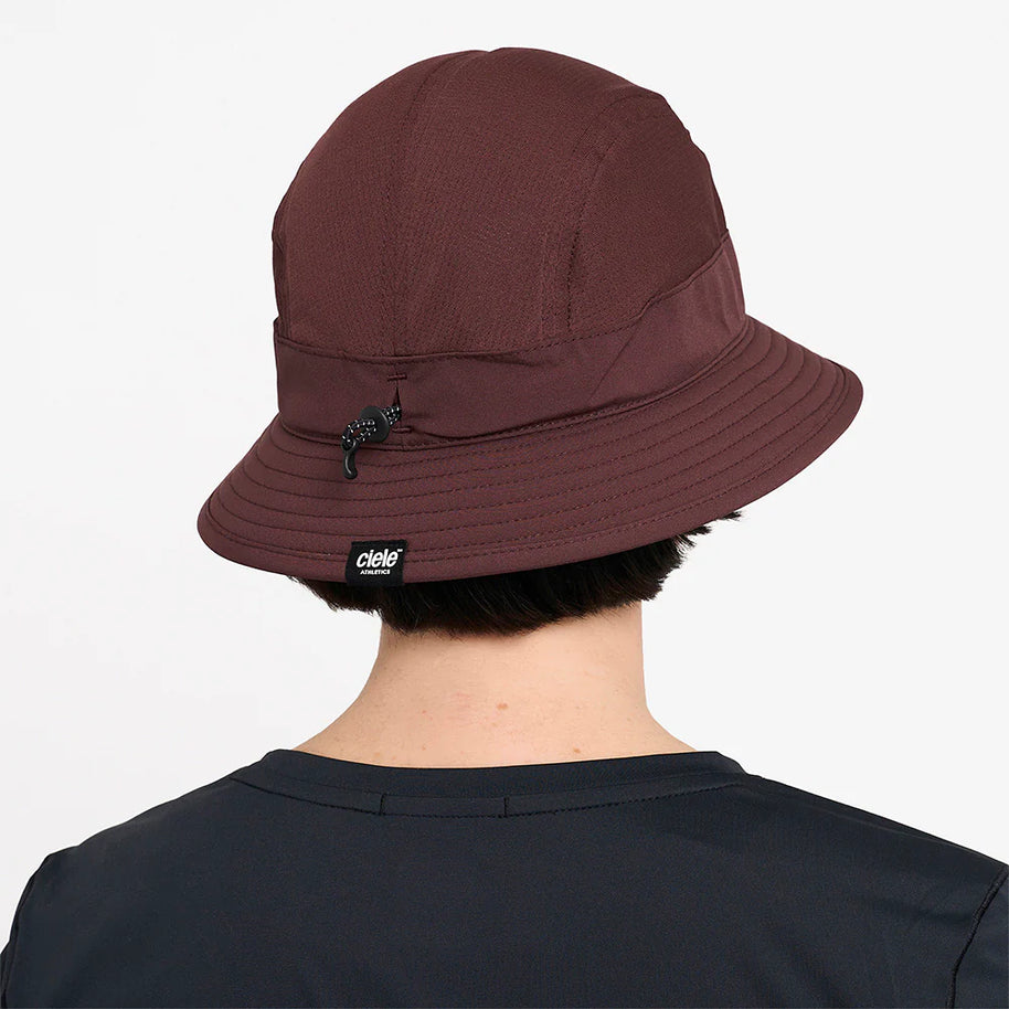 GOBucket-Comp-Athletics by Ciele in dark brown with reworked fabric for lightweight, comfortable fit ideal for running and outdoor use in Canada