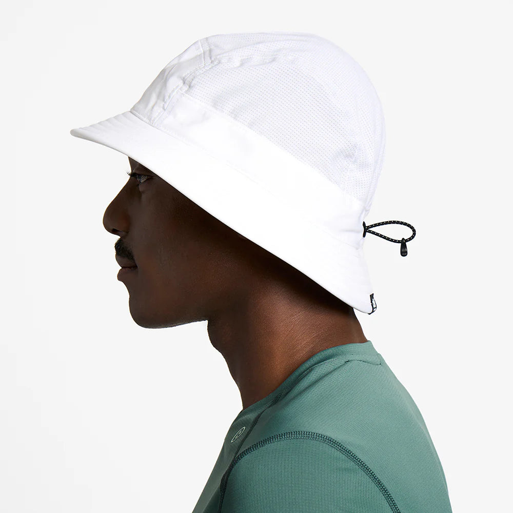 GOBucket-Comp-Athletics by Ciele in white, breathable bucket hat with adjustable back, lightweight for running and outdoor use in Canada