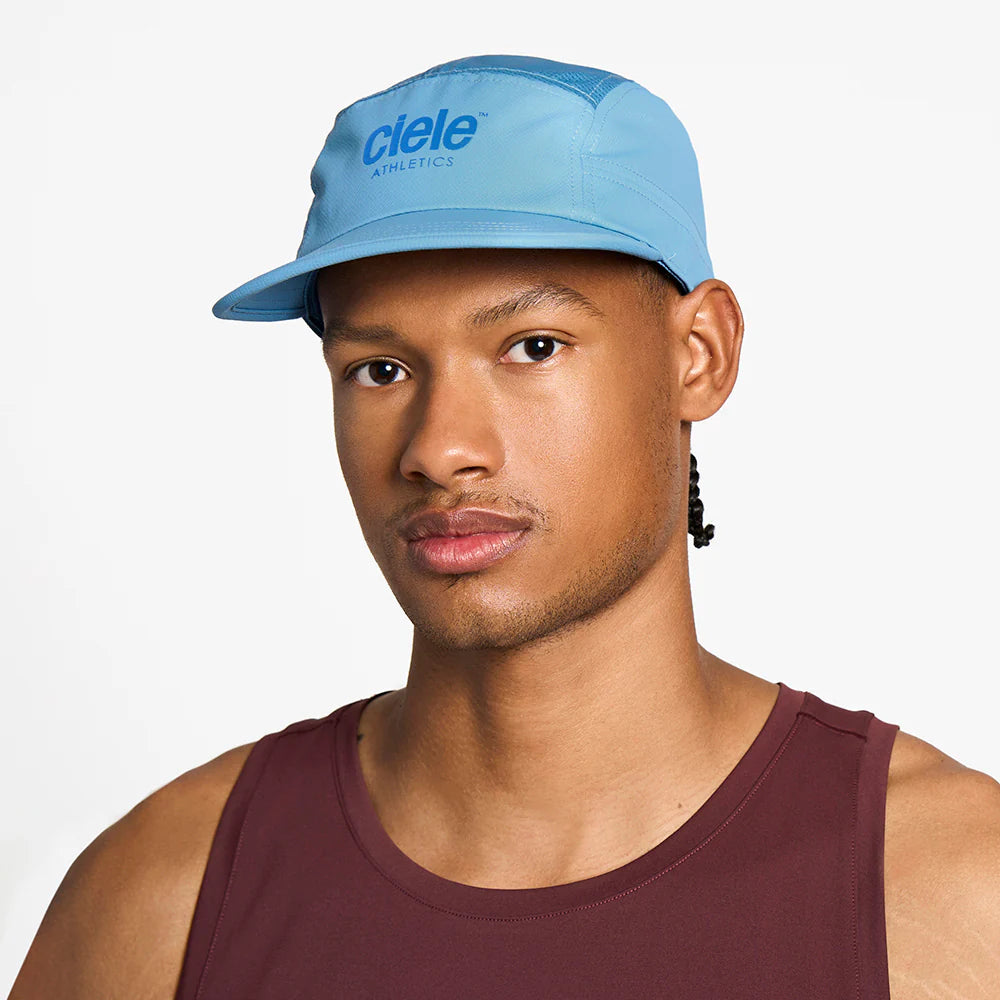 GOCap - Classic - Athletics by Ciele in light blue with reflective logo, upgraded fabric cap ideal for running and athletics in Canada