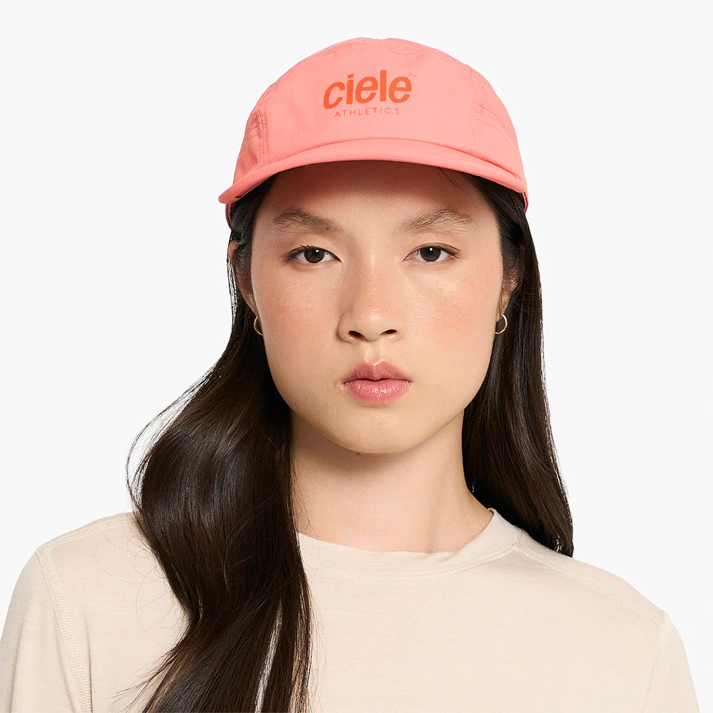 GOCap - Classic - Athletics by Ciele in coral pink with reflective logo, lightweight running cap for outdoor athletics and daily use in Canada