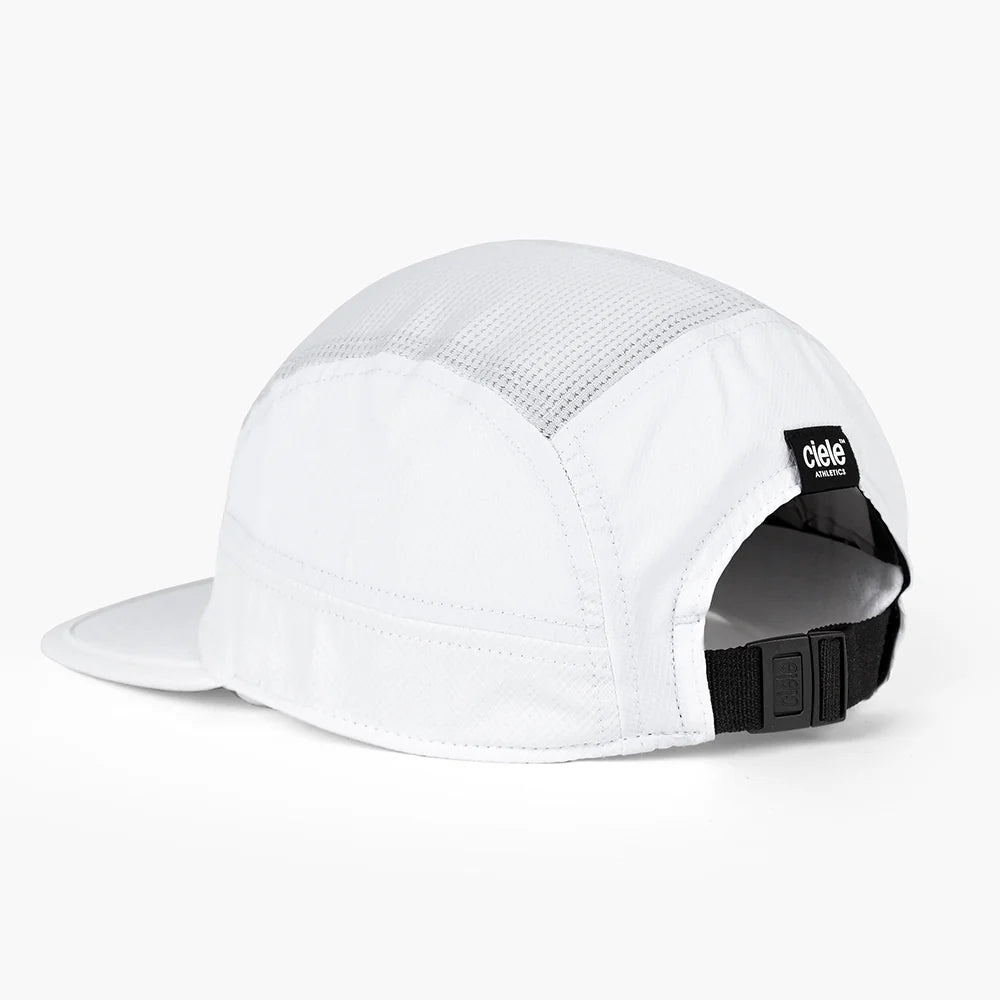 GOCap - Classic - Athletics by Ciele in white with reflective logo, breathable mesh, lightweight running cap for outdoor athletics and training
