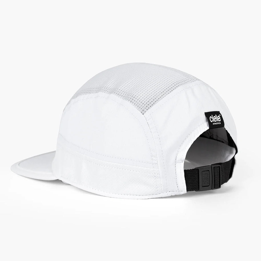 GOCap - Classic - Athletics by Ciele in white with reflective logo, breathable mesh, lightweight running cap for outdoor athletics and training