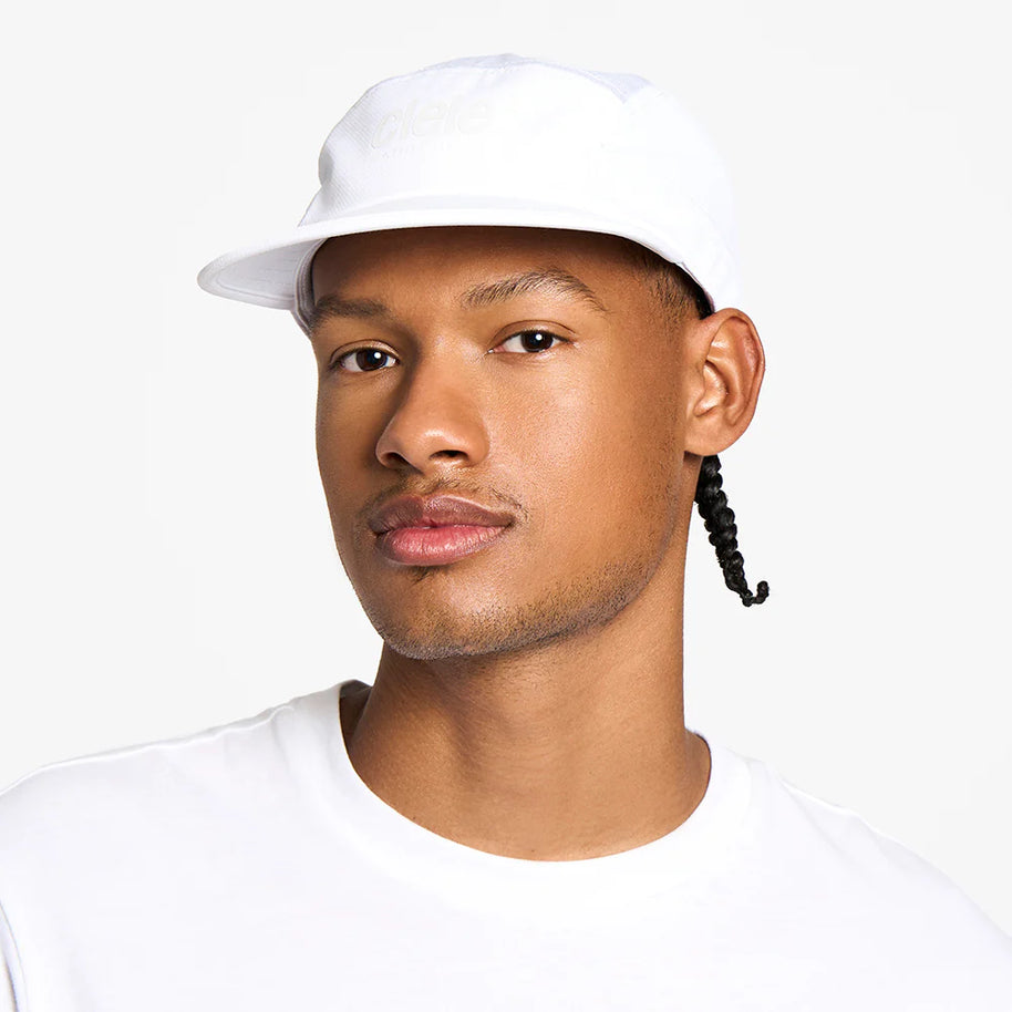 GOCap - Classic - Athletics by Ciele in white with reflective logo, lightweight breathable cap designed for running and athletic use