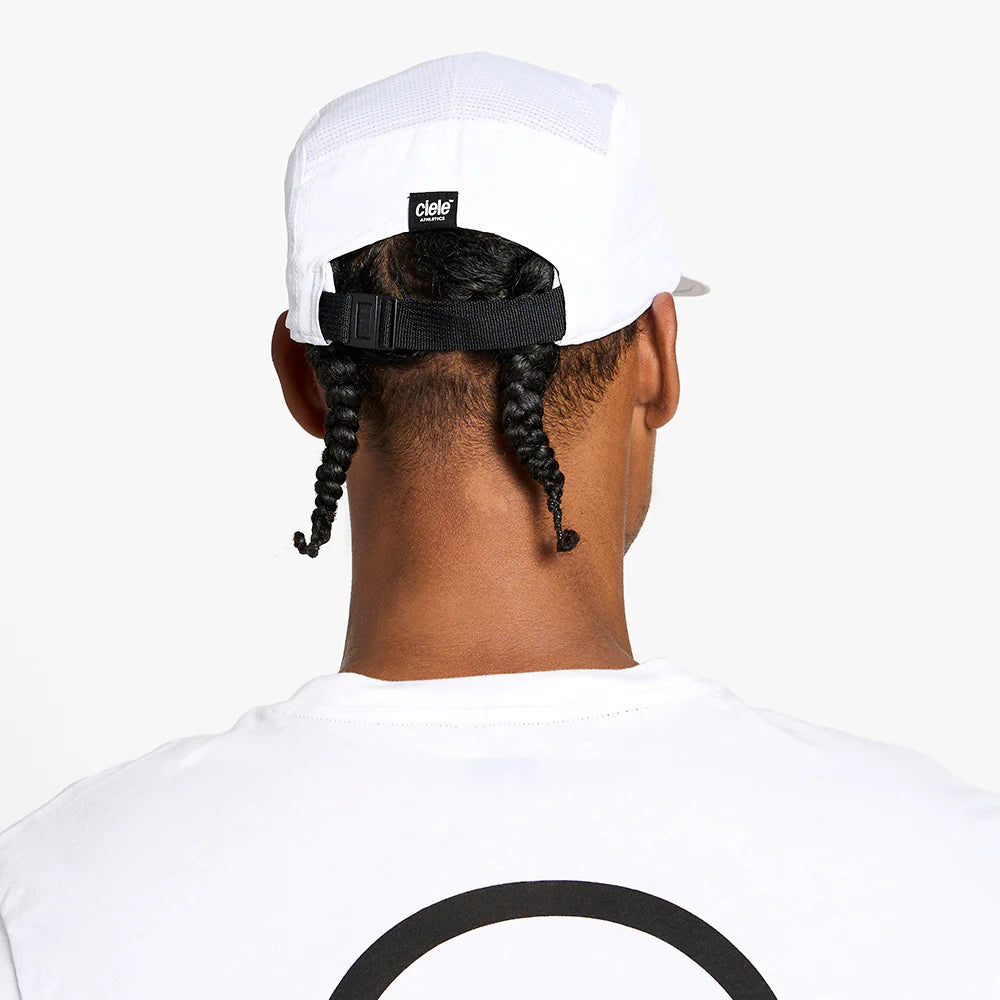 GOCap - Classic - Athletics by Ciele in white with reflective logo, lightweight breathable running cap ideal for athletic use in Canada