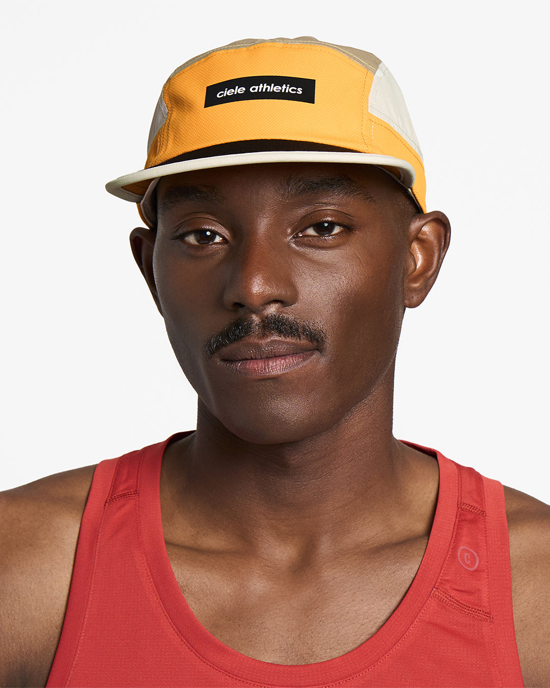 GOCap - Field - IconicBar by Ciele in yellow and beige with coolmatic plus flowmesh for ventilation, lightweight running cap from Canada