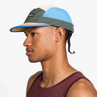 GOCap - Field - IconicBar by Ciele in blue, beige, and olive with coolmatic plus flowmesh panels for maximum ventilation, ideal for running and outdoor use