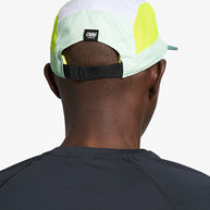 GOCap - Field - IconicBar by Ciele in white and neon yellow with coolmatic plus flowmesh ventilation, lightweight running cap from Canada