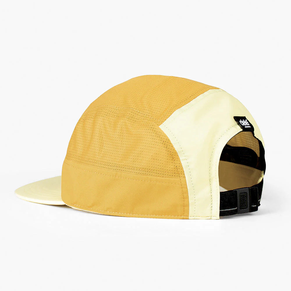 GOCap - Comp - Century by Ciele in tan and cream stretch flexweave fabric, fitted running cap with UPF 50+ sun protection ideal for outdoor use