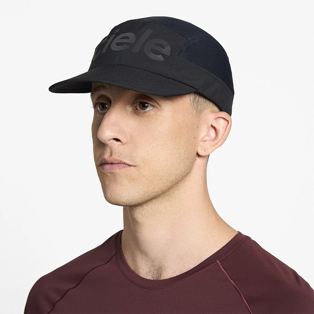 GOCap - Comp - Century by Ciele in black with stretch flexweave fabric, fitted comfort, and UPF 50+ protection ideal for running and outdoor use