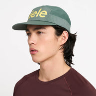 GOCap - Comp - Century by Ciele in green with yellow logo, stretch flexweave fabric, UPF 50+ protection, designed for running and outdoor use