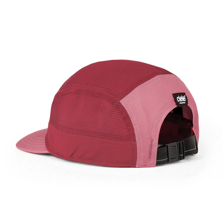 GOCap - Comp - Century by Ciele in burgundy and pink, stretch flexweave fabric with UPF 50+ protection, lightweight running cap from Canada