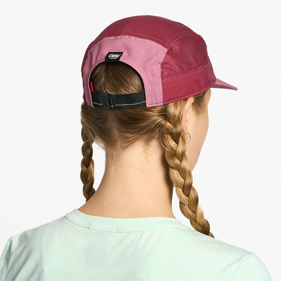 GOCap - Comp - Century by Ciele in red and pink with stretch flexweave fabric and UPF 50+ for running and outdoor use