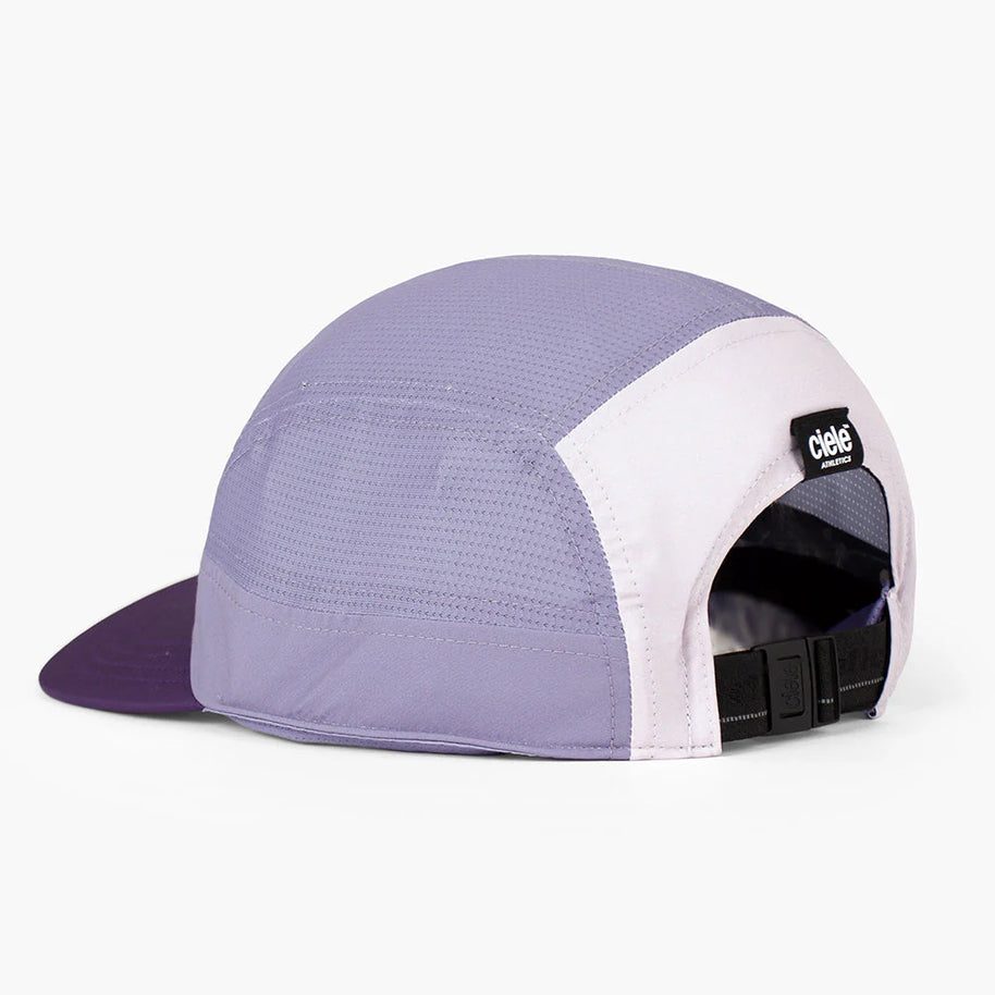 GOCap - Comp - Century by Ciele in purple and white with stretch flexweave fabric offering fitted comfort and UPF 50+ protection for running and outdoor use