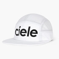 GOCap - Comp - Century by Ciele in white with black logo, stretch flexweave fabric, fitted comfort, UPF 50+ protection, ideal for running in Canada