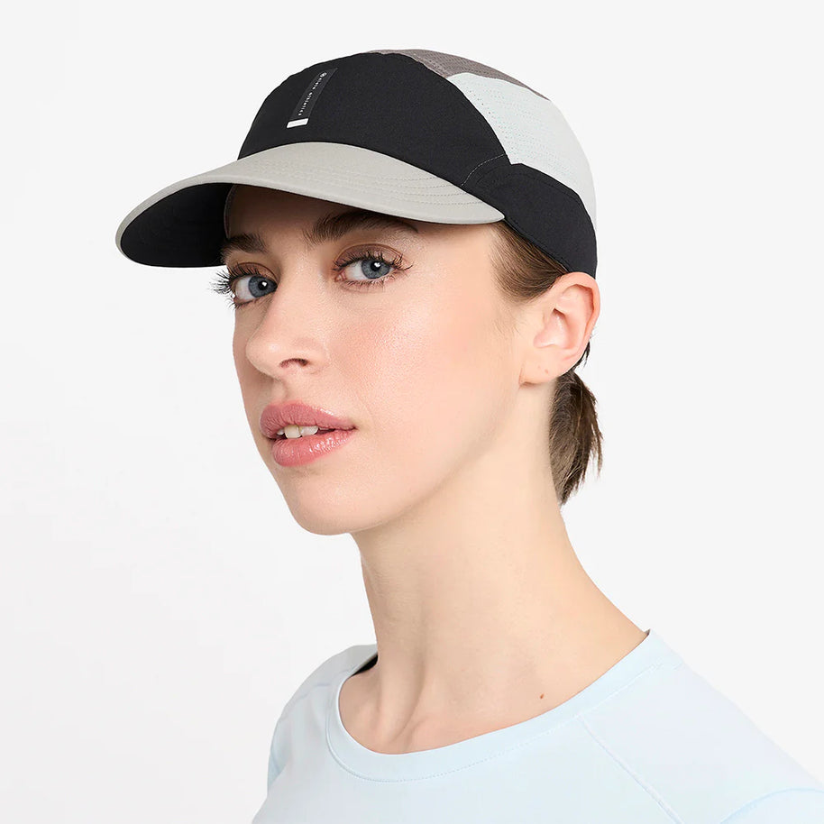 FSTCapSC - Comp - IconicVC by Ciele in black, grey, and beige with flexweave fabric and UPF protection, ideal for running and competition