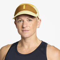 FSTCapSC - Comp - IconicVC by Ciele in yellow and brown, low profile running cap with flexweave fabric and UPF protection for competition use