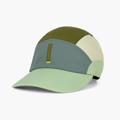FSTCapSC - Comp - IconicVC by Ciele in green and beige with flexweave fabric and Mikrame™ mesh, UPF protection, low profile for running and outdoor use