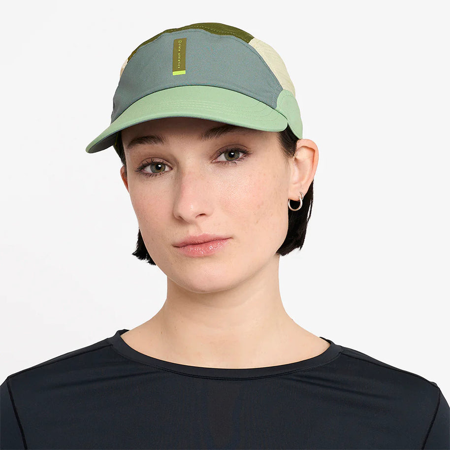 FSTCapSC - Comp - IconicVC by Ciele in green and beige low profile running cap with UPF protection and flexweave woven fabric for competition use