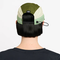 FSTCapSC - Comp - IconicVC by Ciele in green and cream, low profile cap with Flexweave fabric and Mikramesh for running and UPF protection