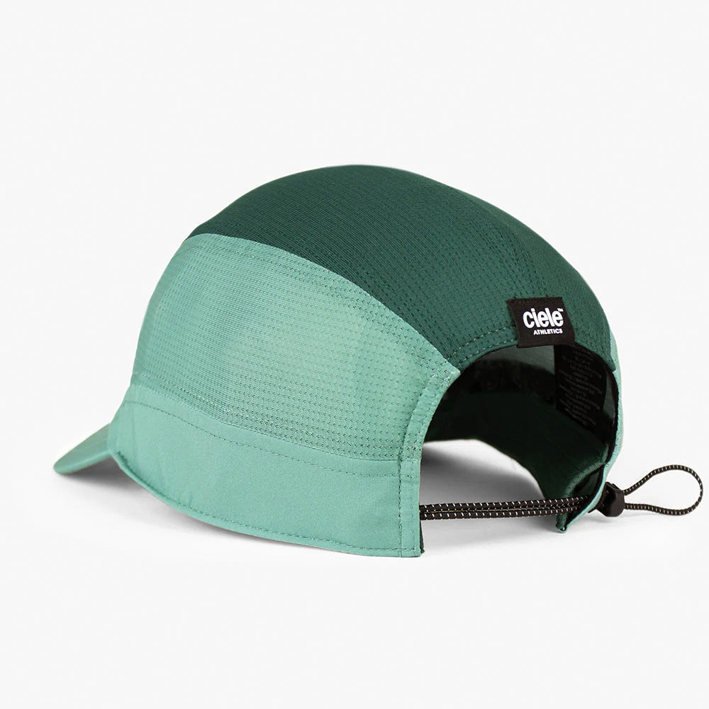 FSTCapSC - Comp - IconicVC by Ciele in green with flexweave fabric, mikramesh, UPF protection, low profile running cap for competition and training