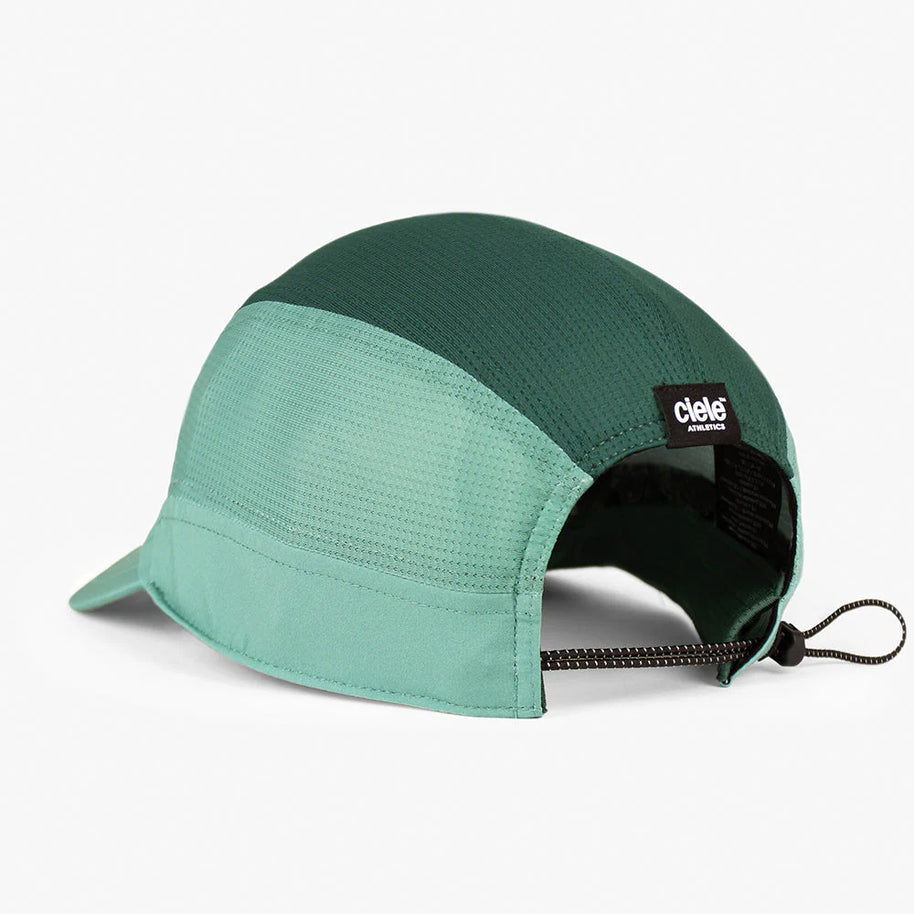 FSTCapSC - Comp - IconicVC by Ciele in green with flexweave fabric, mikramesh, UPF protection, low profile running cap for competition and training