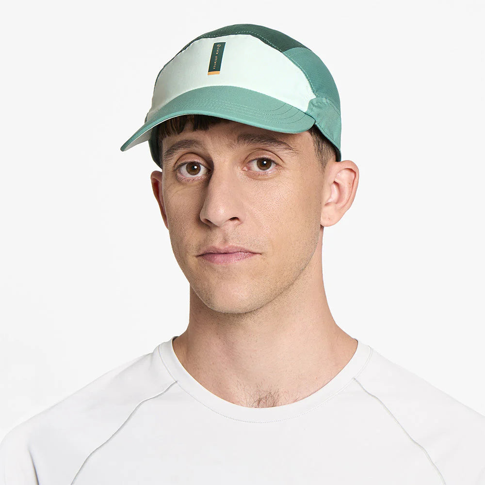 FSTCapSC - Comp - IconicVC by Ciele in white and green low profile running cap with flexweave fabric and UPF protection ideal for competition