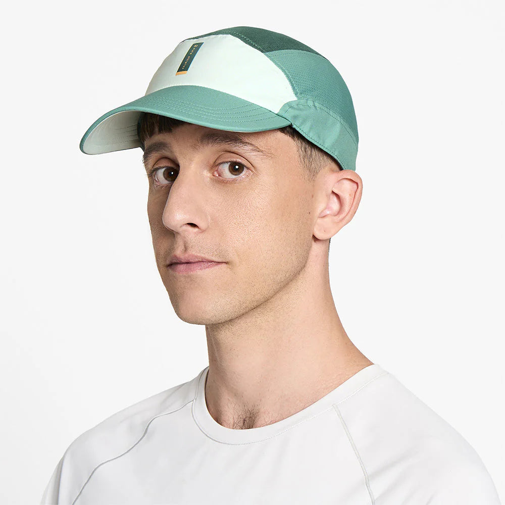 FSTCapSC - Comp - IconicVC by Ciele in green and white, low profile running cap with flexweave fabric and UPF protection for competition use