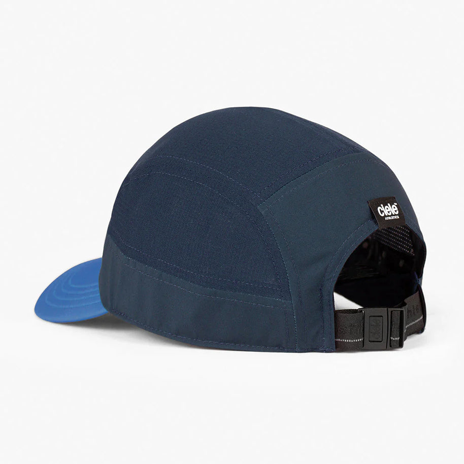 GOCapSC - Comp - Ccube by Ciele in navy and blue with reflective label, stretch flexweave fabric for fitted comfort, ideal for running in Canada