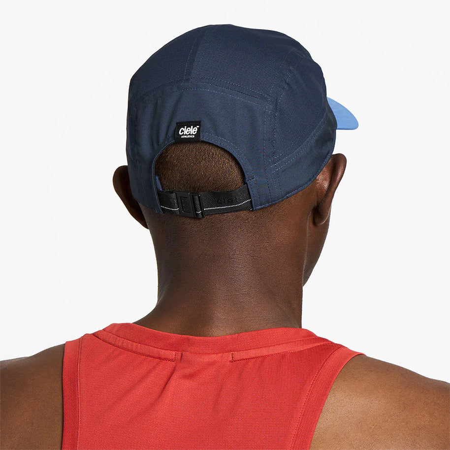 GOCapSC - Comp - Ccube by Ciele in navy and light blue with reflective label and stretch flexweave fabric for fitted comfort, ideal for running