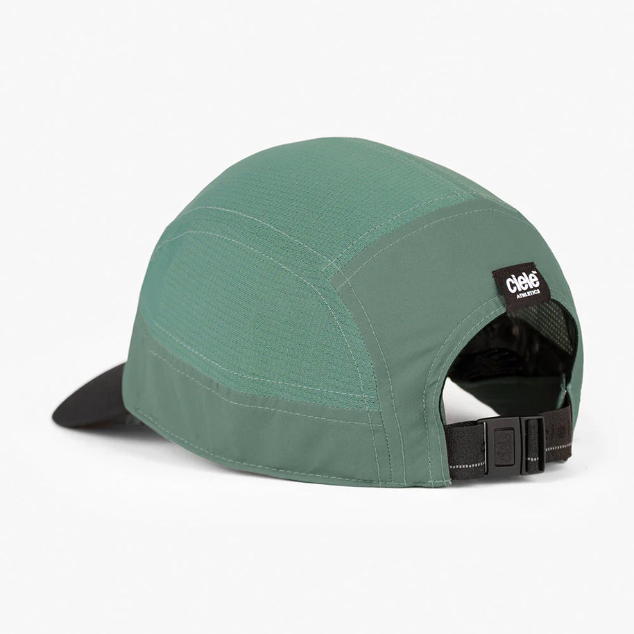 GOCapSC - Comp - Ccube by Ciele in green and black with stretch flexweave fabric and reflective label, softcurved running cap from Canada