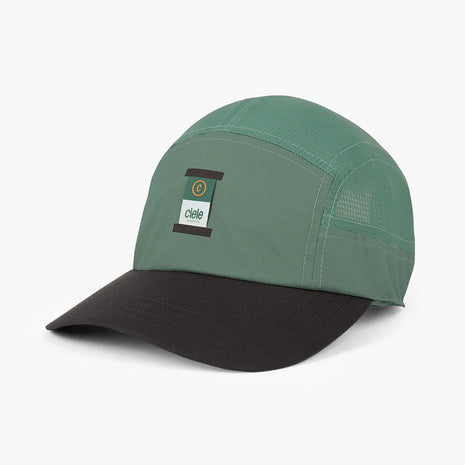 GOCapSC - Comp - Ccube by Ciele in green and black with reflective label, stretch flexweave fabric, soft curved design for fitted comfort