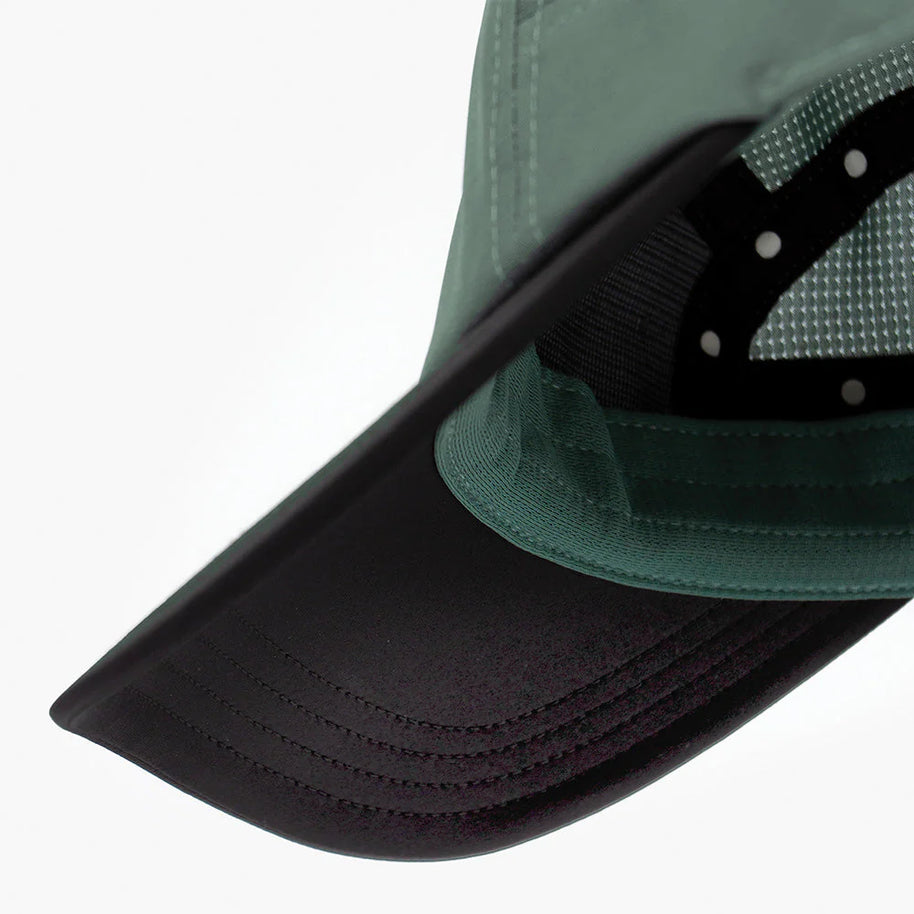 GOCapSC - Comp - Ccube by Ciele in green and black with reflective label, stretch flexweave fabric, softcurved fit for running and outdoor use in Canada