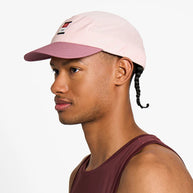 GOCapSC - Comp - Ccube by Ciele in pink and maroon with reflective label, stretch flexweave fabric, soft curved fit for running and outdoor use