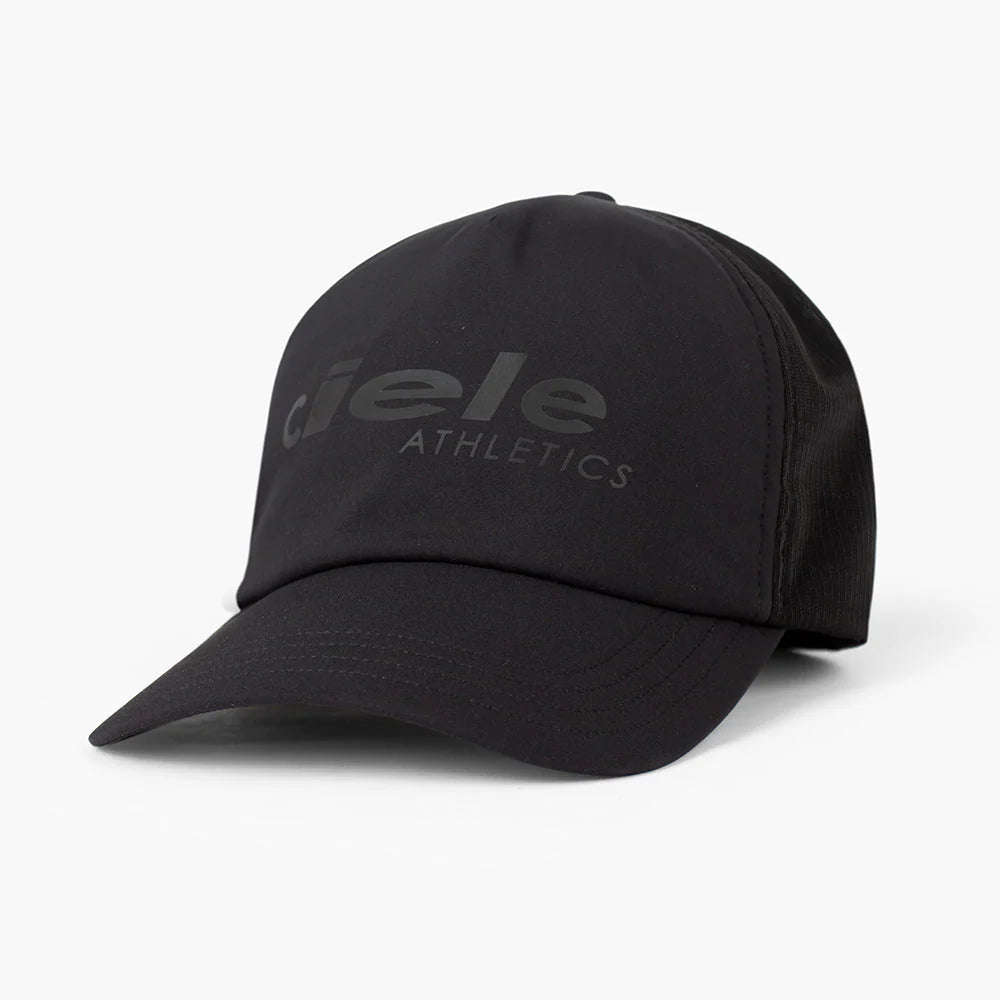 TRLCapSC - Comp - Onehundred by Ciele in black with higher crown for increased air circulation ideal for running and outdoor use
