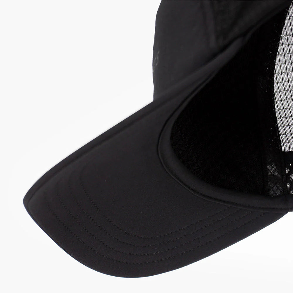 TRLCapSC - Comp - Onehundred by Ciele in black, lightweight running cap with high crown for enhanced air circulation and cooling